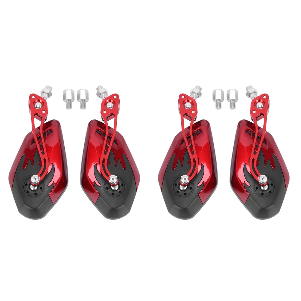 4PCS Universal Motorcycle Rearview Mirrors 360 Degree Rotation Motorbike Scooter Side Mirrors 8 / 10mm Black + Red
4PCS Universal Motorcycle Rearview Mirrors 360 Degree Rotation Motorbike Scooter Side Mirrors 8 / 10mm Black + Red
