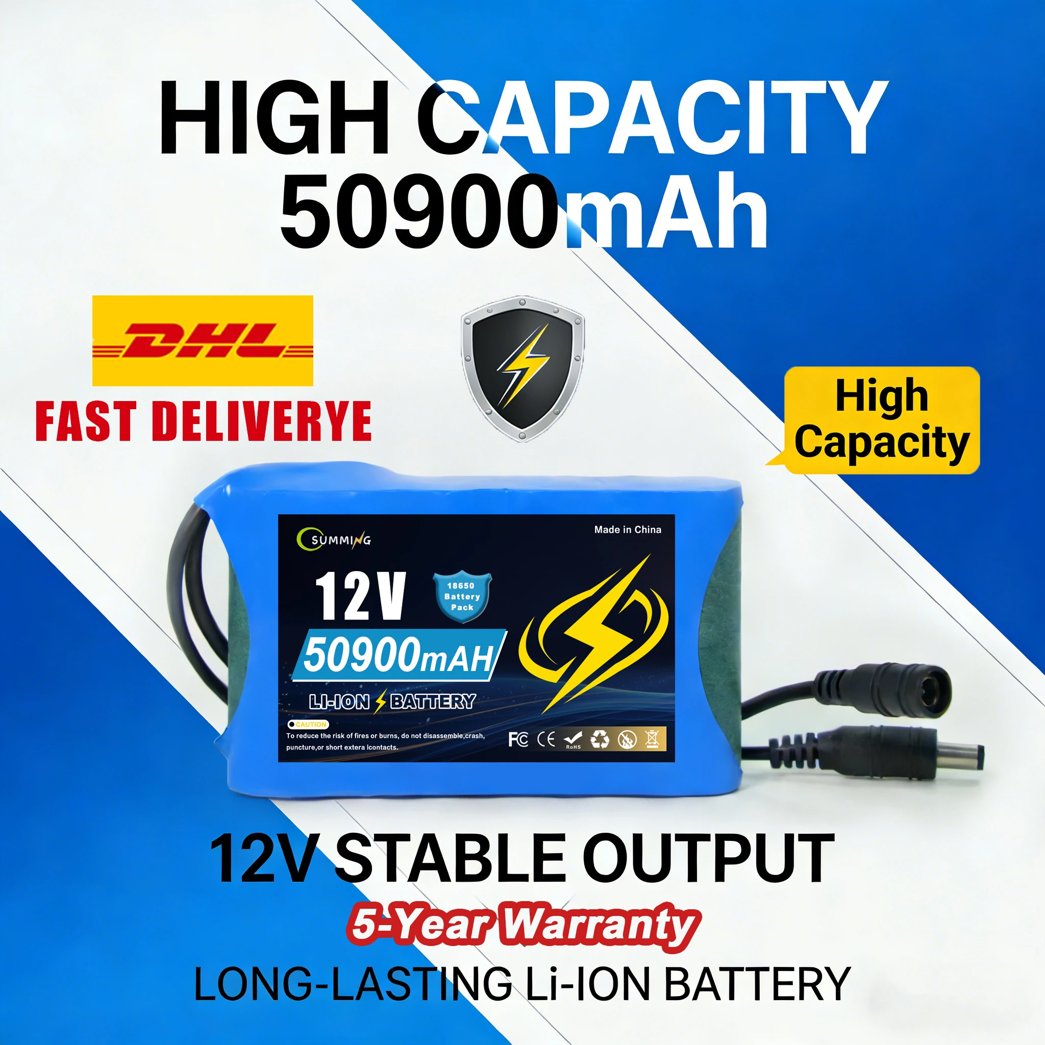 Литий-полимерный аккумулятор 12В 50Ач Аккумулятор 12.6V 50000mAh, 100% новый, для радиоуправляемых дронов, суперперезаряжаемый Комплект зарядных устройств
Литий-полимерный аккумулятор 12В 50Ач Аккумулятор 12.6V 50000mAh, 100% новый, для радиоуправляемых дронов, суперперезаряжаемый Комплект зарядных устройств