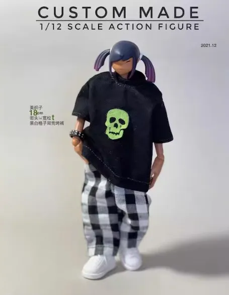 1/12 Soldier BJD Clothes Accessories Handmade Trend Street Skull Black Sweatshirt Plaid Pants Model Fit 6" Action Figure
1/12 Soldier BJD Clothes Accessories Handmade Trend Street Skull Black Sweatshirt Plaid Pants Model Fit 6" Action Figure