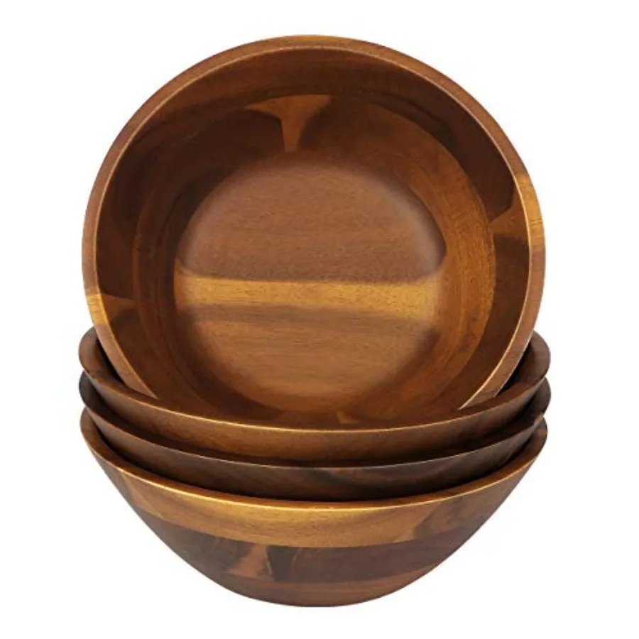 Acacia Wooden Serving Bowls 7 Inch Set of 4 for Salad Soup Noodle and More
Acacia Wooden Serving Bowls 7 Inch Set of 4 for Salad Soup Noodle and More