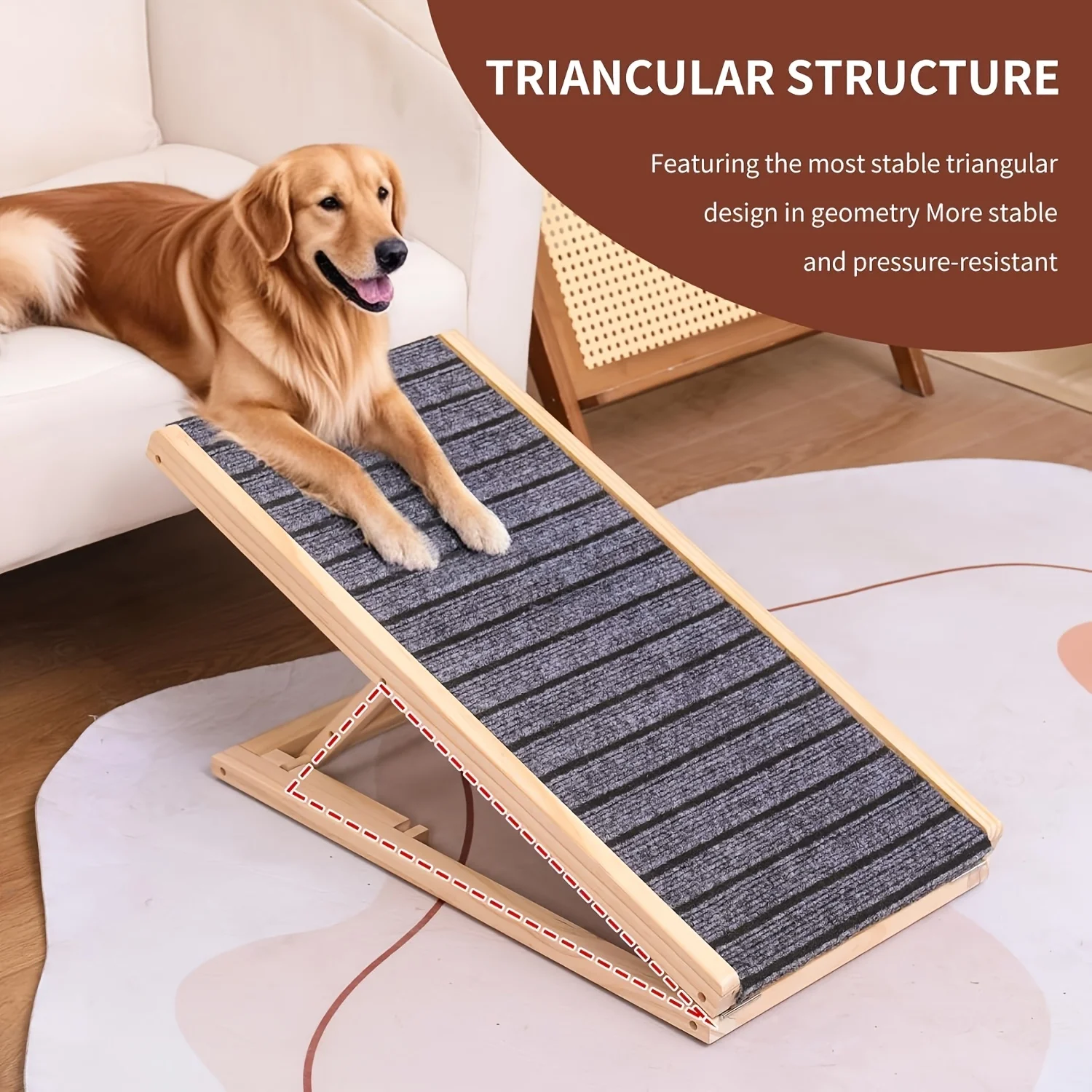 Pet Ramp Stairs, Compact Pet Stairs Designed For Sofas, Barrier-free Ladder For Dogs And Cats, Suitable For Small And Medium-sized Dogs And Cats, 15.75 Inches High, Adjustable Height And Foldable
Pet Ramp Stairs, Compact Pet Stairs Designed For Sofas, Barrier-free Ladder For Dogs And Cats, Suitable For Small And Medium-sized Dogs And Cats, 15.75 Inches High, Adjustable Height And Foldable