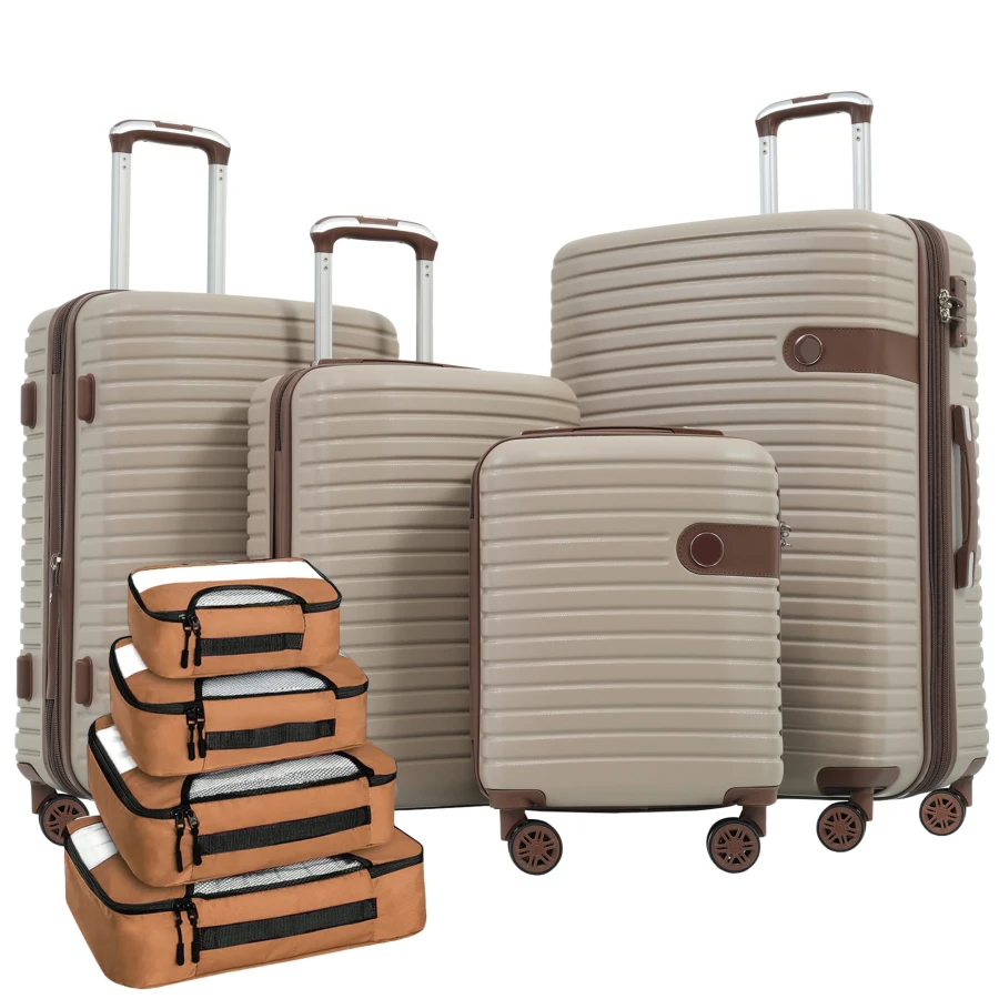 4 Piece Luggage Set for Travel: ABS Hard Shell, Lightweight Expandable Suitcases with TSA Lock, Spinner Wheels, 4 Packing Cubes
4 Piece Luggage Set for Travel: ABS Hard Shell, Lightweight Expandable Suitcases with TSA Lock, Spinner Wheels, 4 Packing Cubes