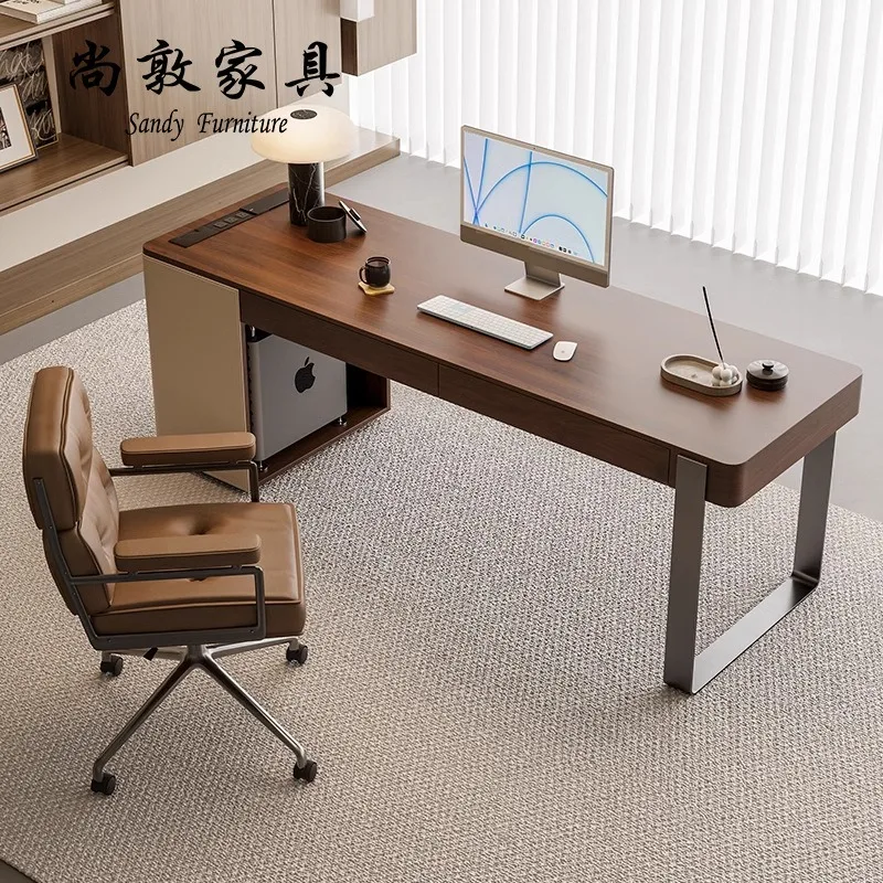 Medieval solid wood desk walnut high-end saddle leather computer desk Italian light luxury desk and chair combination
Medieval solid wood desk walnut high-end saddle leather computer desk Italian light luxury desk and chair combination