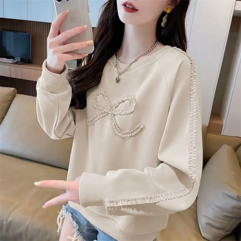 Новый женский свитшот, свободный дизайн большого размера, простой возрастной утягивающий пуловер с длинными рукавами, топ Ins Trend
Новый женский свитшот, свободный дизайн большого размера, простой возрастной утягивающий пуловер с длинными рукавами, топ Ins Trend