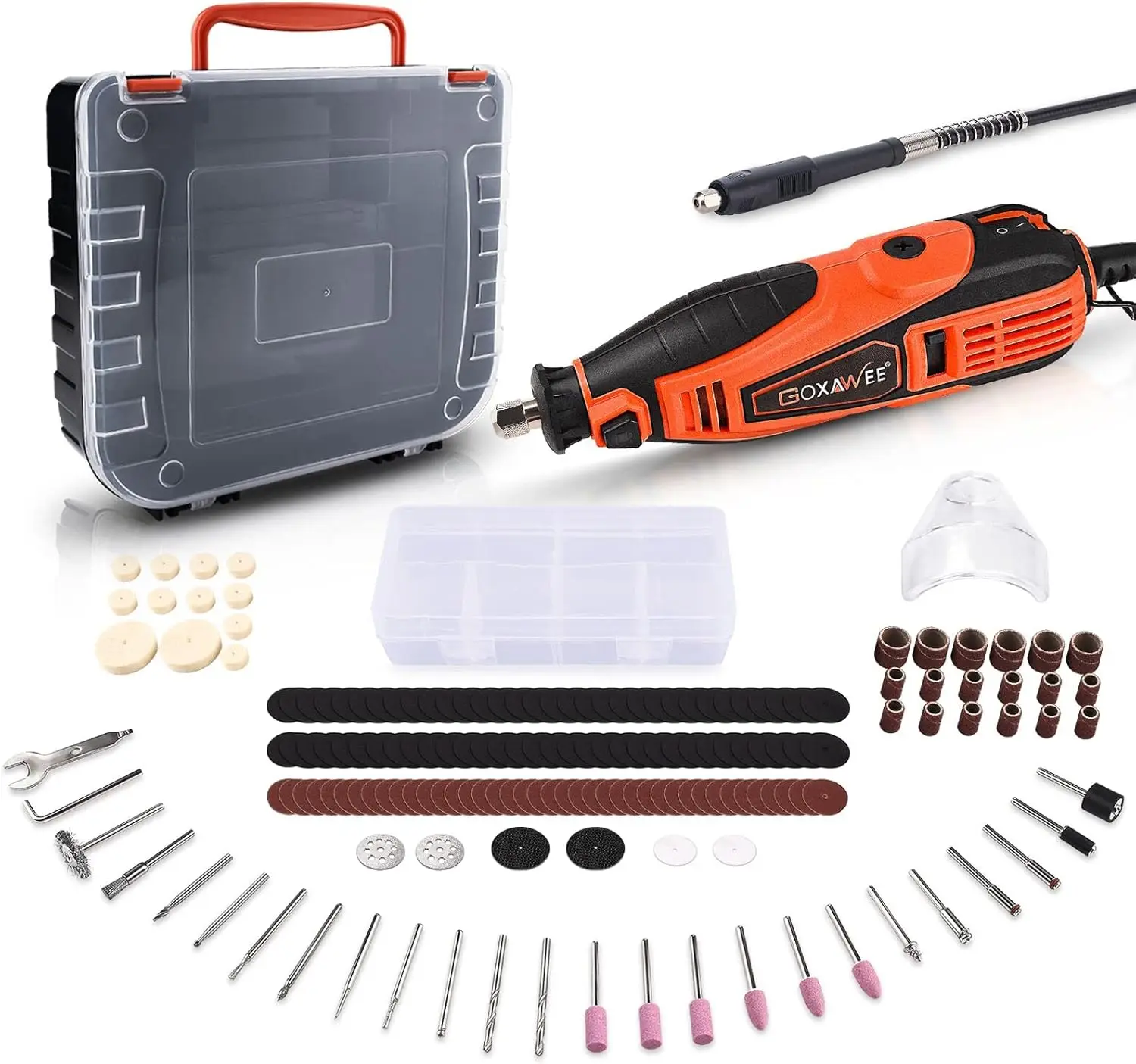 Rotary Tool Kit with 180 Rotary Tool Accessories & Flex Shaft & Universal Collet, 5 Variable Speed Rotary Multi-Tool, Mini
Rotary Tool Kit with 180 Rotary Tool Accessories & Flex Shaft & Universal Collet, 5 Variable Speed Rotary Multi-Tool, Mini