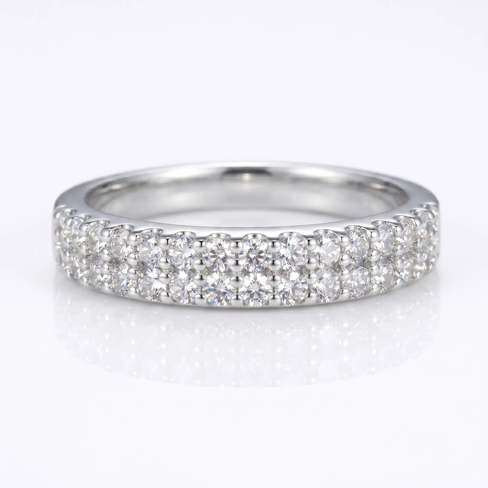 2-Row Moissanite Eternity Ring Two-Tone S925 Silver D Color VVS1 Full Pave Wedding Band Bridal Stackable Jewelry For Women
2-Row Moissanite Eternity Ring Two-Tone S925 Silver D Color VVS1 Full Pave Wedding Band Bridal Stackable Jewelry For Women