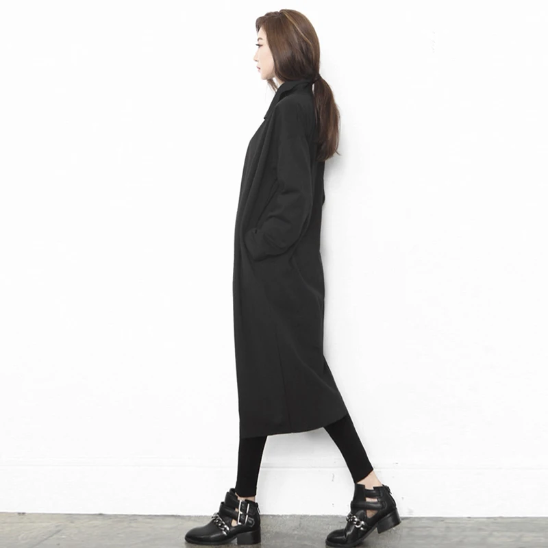 Простое свободное пальто с отложным воротником для женщин, стройнящее, стильное, однотонное, для повседневной носки, весенняя мода
Простое свободное пальто с отложным воротником для женщин, стройнящее, стильное, однотонное, для повседневной носки, весенняя мода