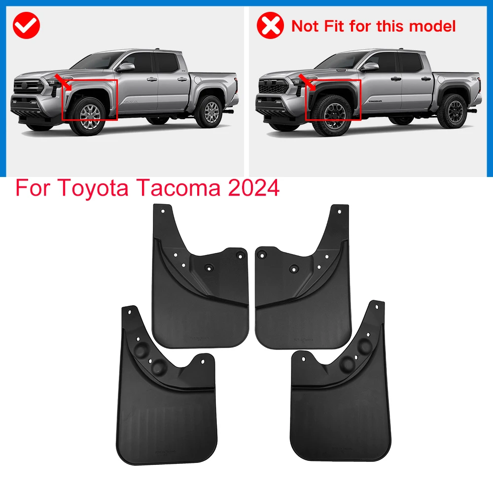Mud Flaps For Toyota Tacoma 2024 - NO Need to Drill Holes Wheel Lip Molding Front & Rear Splash Guard Exterior Accessories 4PCS
Mud Flaps For Toyota Tacoma 2024 - NO Need to Drill Holes Wheel Lip Molding Front & Rear Splash Guard Exterior Accessories 4PCS