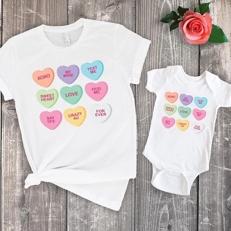 Candy Heart T-Shirt Valentine's Day Shirt for Women and Girls Mom and Daughter Outfit Valentine's Day Gift L
Candy Heart T-Shirt Valentine's Day Shirt for Women and Girls Mom and Daughter Outfit Valentine's Day Gift L