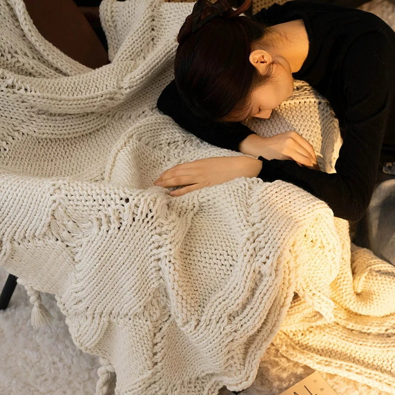 Hand Knitted Casual Throw Blanket, Soft Cozy Sofa Cover for Living Room, Aesthetic Home Decor Accent for Bedroom & Couch
Hand Knitted Casual Throw Blanket, Soft Cozy Sofa Cover for Living Room, Aesthetic Home Decor Accent for Bedroom & Couch