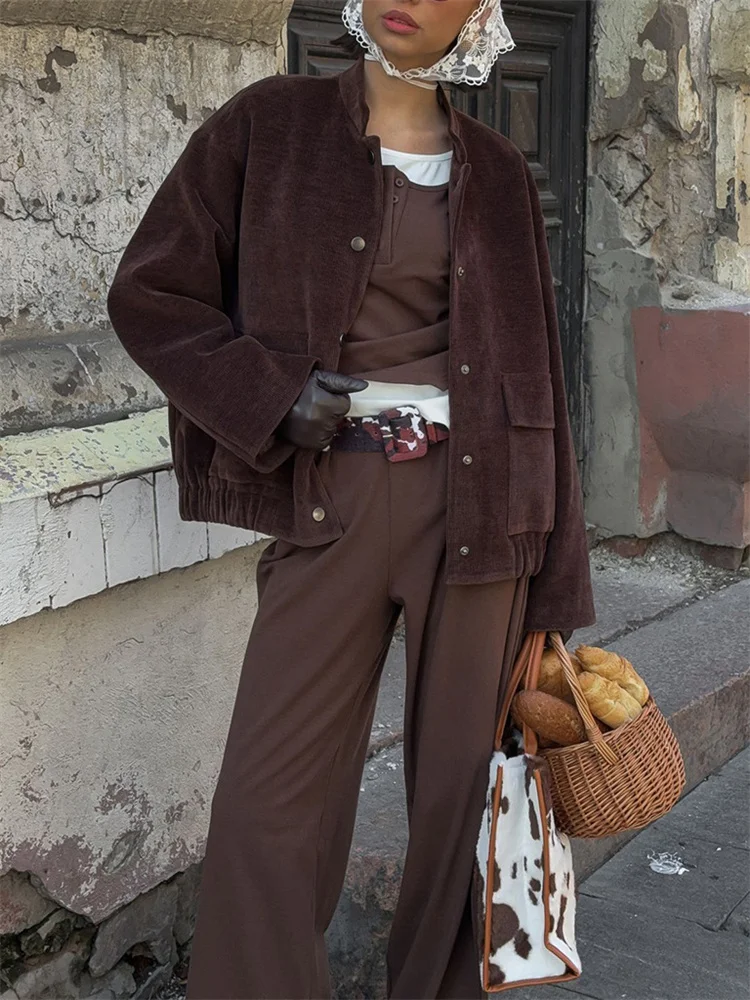 Tossy Autumn Loose Pocket Jackets Female Ribbed Long Sleeve Commute High Waist Solid Outwear Casual For Women Jackets Coat 2025
Tossy Autumn Loose Pocket Jackets Female Ribbed Long Sleeve Commute High Waist Solid Outwear Casual For Women Jackets Coat 2025