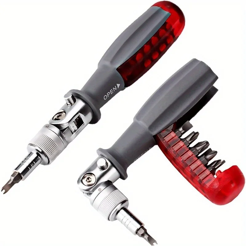 1 Set Ratchet Screwdriver Set, Multi-angle 10-in-1 Screwdriver, with Magnetic Drill Head, Maintenance Tool
1 Set Ratchet Screwdriver Set, Multi-angle 10-in-1 Screwdriver, with Magnetic Drill Head, Maintenance Tool