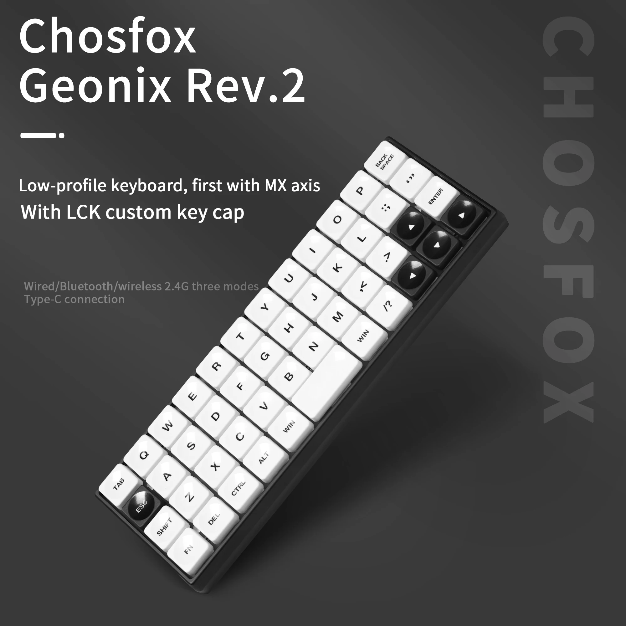 Chosfox Geonix48 Rev.2 Low Profile Keyboard Tri Mode RGB Hot Swap Portable Mechanical Keyboard Kit Support QMK/VIA for MX Switch
Chosfox Geonix48 Rev.2 Low Profile Keyboard Tri Mode RGB Hot Swap Portable Mechanical Keyboard Kit Support QMK/VIA for MX Switch