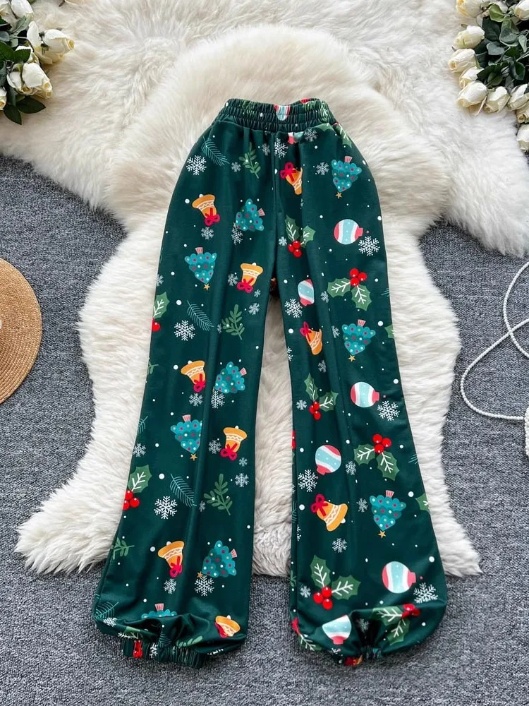 Christmas Series Loose High-Waist Long Pants Women's Autumn And Winter New Fashion Spell Color Elastic Waist Casual Trousers
Christmas Series Loose High-Waist Long Pants Women's Autumn And Winter New Fashion Spell Color Elastic Waist Casual Trousers