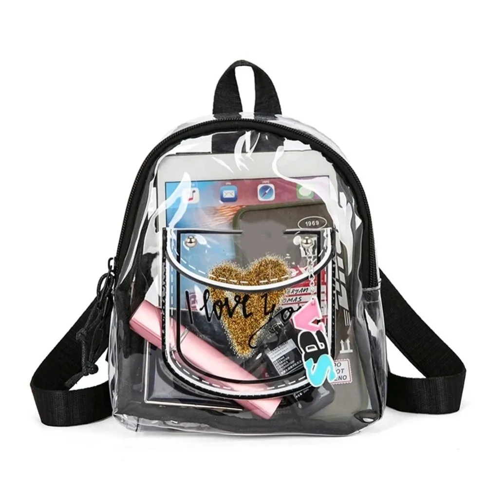 Cute PVC Transparent Backpack Large Capacity Crossbody Fashion Jelly Bag Korean Style Love Heart Shopping Bags Lady
Cute PVC Transparent Backpack Large Capacity Crossbody Fashion Jelly Bag Korean Style Love Heart Shopping Bags Lady