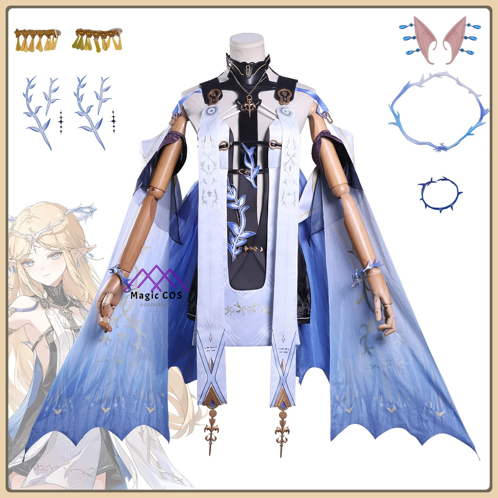 Wuthering Waves Katishia Cosplay Costume Women's Blue & White Tonal Suit High Quality Full Set Anime Outfit for Comic Con Party
Wuthering Waves Katishia Cosplay Costume Women's Blue & White Tonal Suit High Quality Full Set Anime Outfit for Comic Con Party