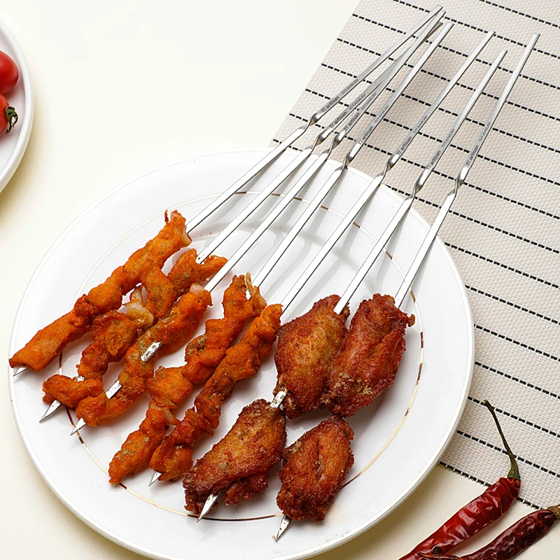 40CM Flat Titanium Barbecue Skewers Outdoor Backyard Picnic BBQ Grilling Kabob Skewers BBQ Sticks with Wire Ring
40CM Flat Titanium Barbecue Skewers Outdoor Backyard Picnic BBQ Grilling Kabob Skewers BBQ Sticks with Wire Ring