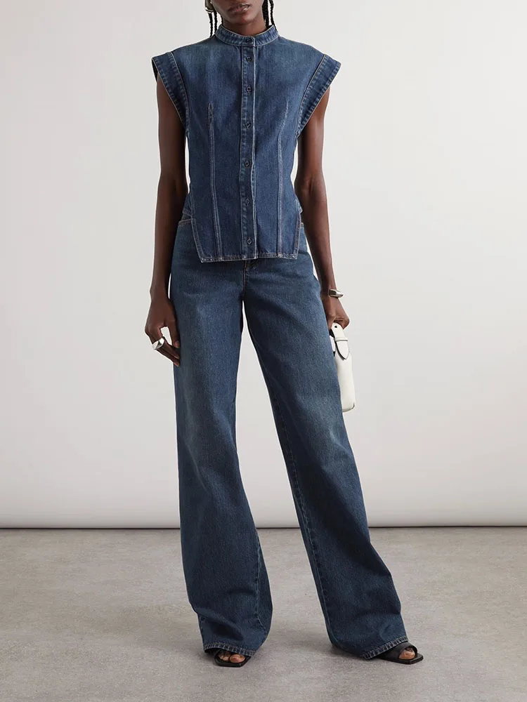T-shirt y2k spring summer three-dimensional cut bone waist broad shoulder denim Tank top2024 sleeveless waistcoat top for women
T-shirt y2k spring summer three-dimensional cut bone waist broad shoulder denim Tank top2024 sleeveless waistcoat top for women