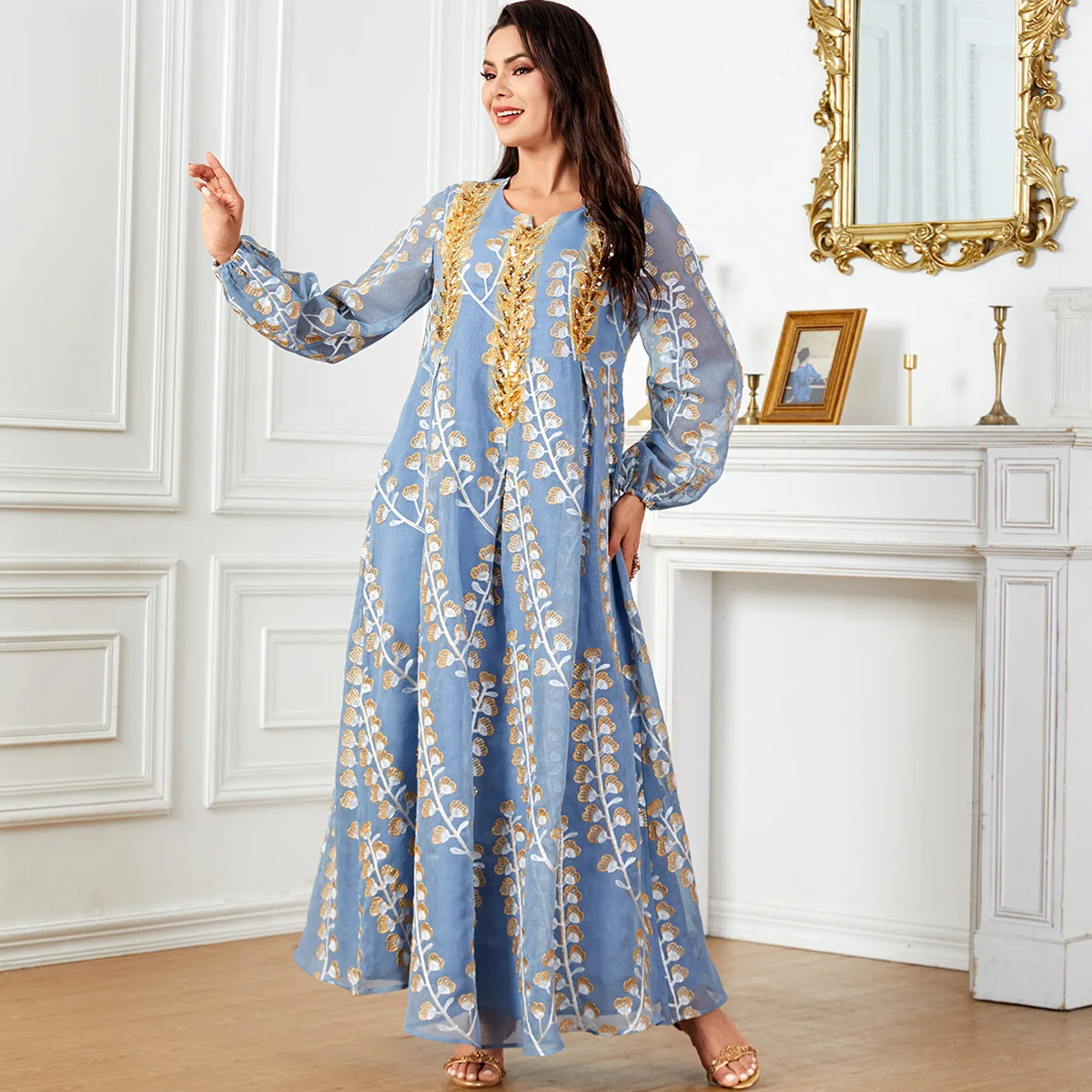 Morocco Women Dress Middle East Embroidery New Muslim Dubai Abaya Turkey Robe Abaya Moroccan Kaftan Vistidos Musulmana Party
Morocco Women Dress Middle East Embroidery New Muslim Dubai Abaya Turkey Robe Abaya Moroccan Kaftan Vistidos Musulmana Party