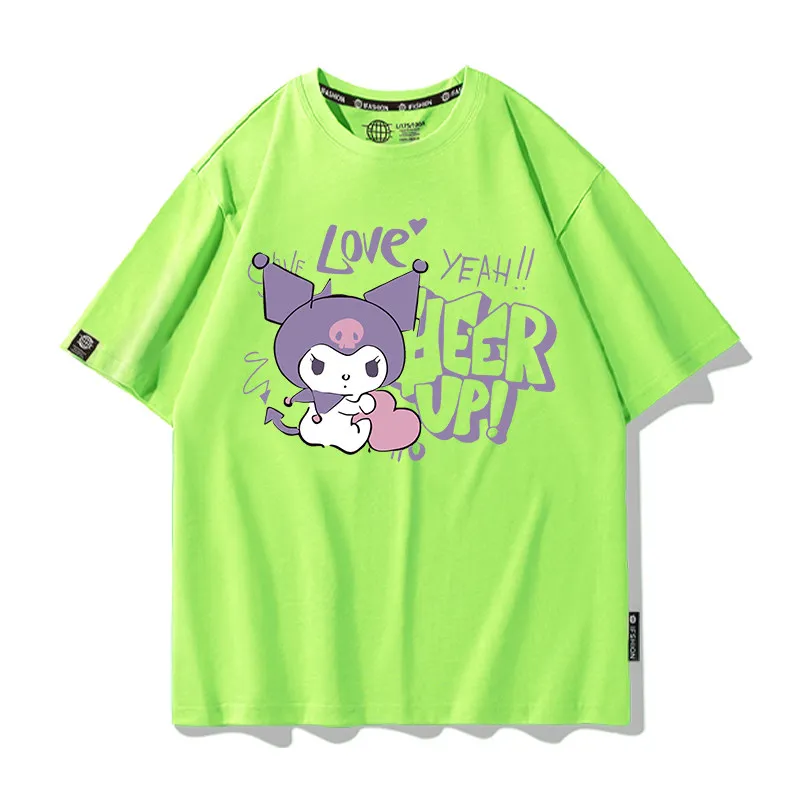 Детская футболка Sanrio Kuromi из чистого хлопка с двусторонним принтом, круглый вырез, одежда для родителей и детей, мужская и женская одежда с короткими рукавами
Детская футболка Sanrio Kuromi из чистого хлопка с двусторонним принтом, круглый вырез, одежда для родителей и детей, мужская и женская одежда с короткими рукавами