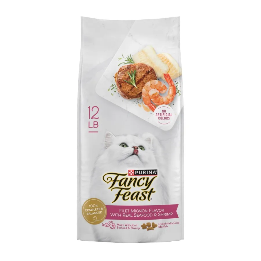 Purina Dry Cat Food Filet Mignon Flavor with Seafood and Shrimp, 12 lb Bag
Purina Dry Cat Food Filet Mignon Flavor with Seafood and Shrimp, 12 lb Bag