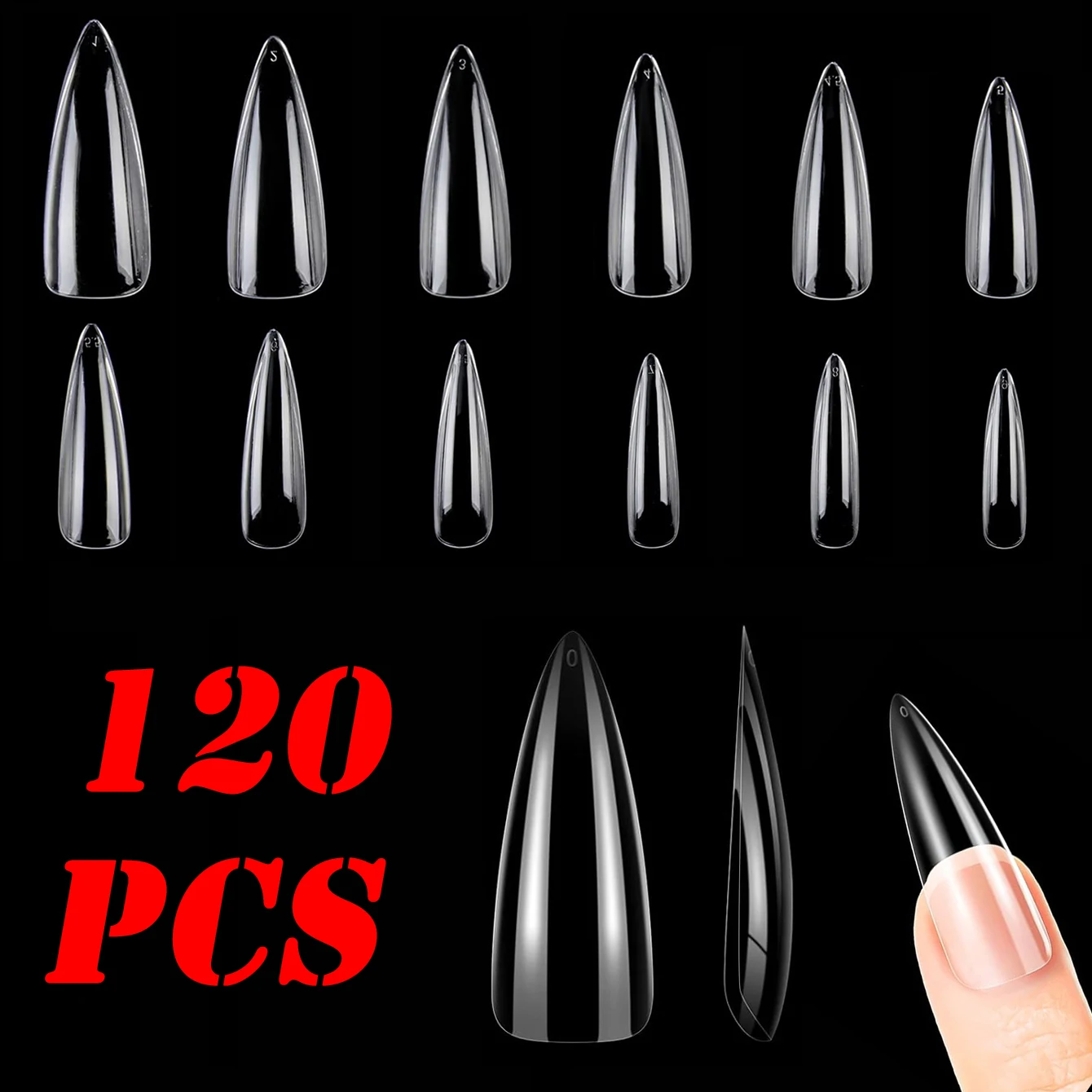 120/240Pcs XL Stiletto Gel X Nail Tips Clear Fake Nails Extra Long Stiletto Nail Full Cover Artificial Fingernail Extension Tool
120/240Pcs XL Stiletto Gel X Nail Tips Clear Fake Nails Extra Long Stiletto Nail Full Cover Artificial Fingernail Extension Tool