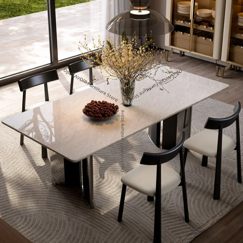 Natural Luxury Stone Dining Table Marble Slab Modern Minimalist Rectangular Kitchen Table Artists & Contemporary Furniture JT40
Natural Luxury Stone Dining Table Marble Slab Modern Minimalist Rectangular Kitchen Table Artists & Contemporary Furniture JT40