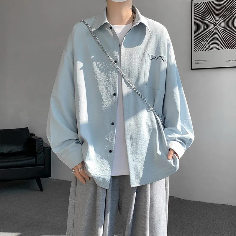 Blue Long Sleeve Ice Silk Casual Shirt for Men Artistic Spring Lazy Cool Feeling Sun Protection Summer Outerwear Loose Fit Po...
Blue Long Sleeve Ice Silk Casual Shirt for Men Artistic Spring Lazy Cool Feeling Sun Protection Summer Outerwear Loose Fit Po...