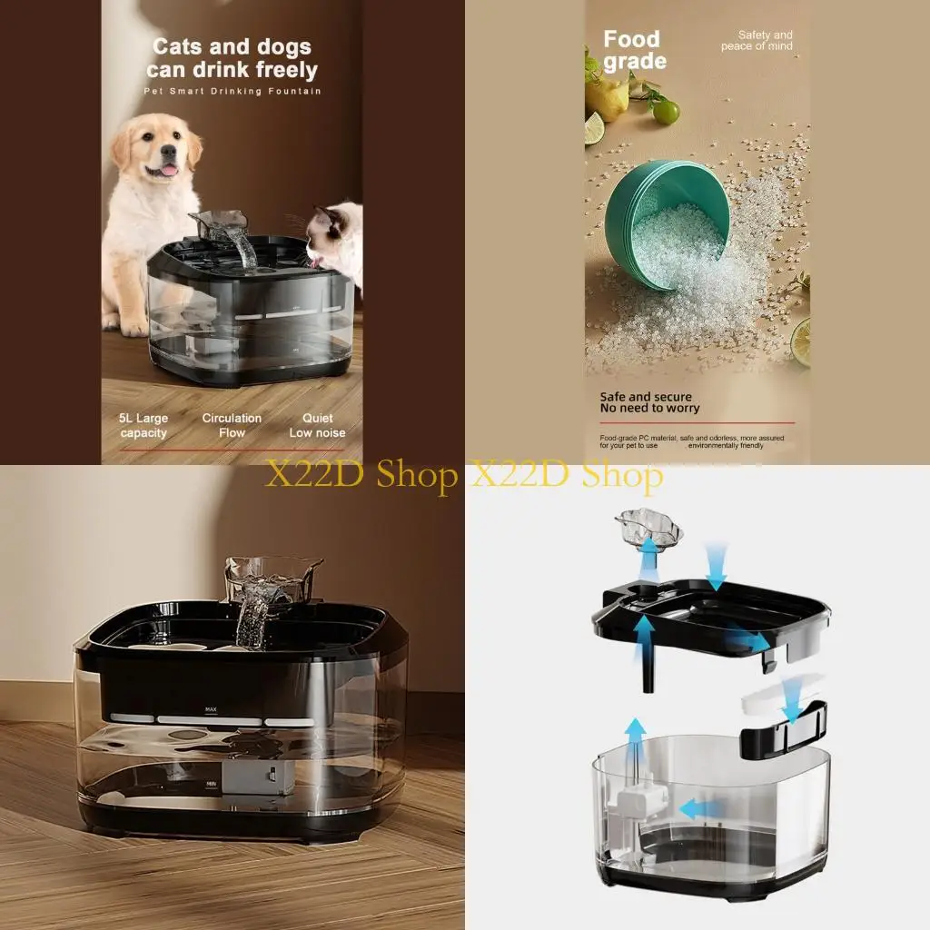 X22D 5L Quiet Flows Pet Drinking Fountain with Auto Filtration For Cats Dog Home Use
X22D 5L Quiet Flows Pet Drinking Fountain with Auto Filtration For Cats Dog Home Use