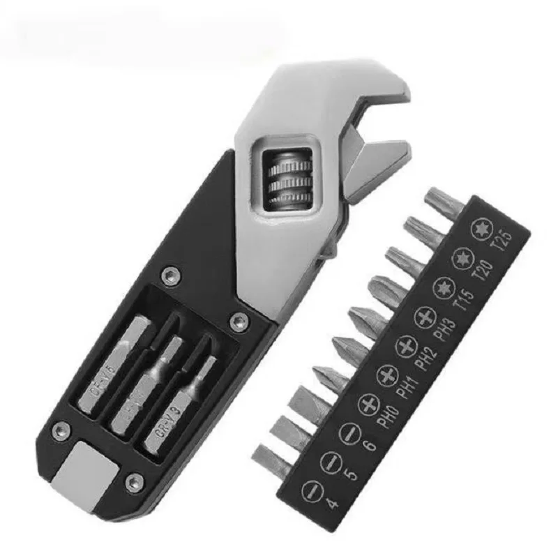 Mini Multi-Function Adjustable Wrench Portable Screwdriver 13 Bits Knife Stainless Steel Outdoor Home DIY Hand Tools
Mini Multi-Function Adjustable Wrench Portable Screwdriver 13 Bits Knife Stainless Steel Outdoor Home DIY Hand Tools