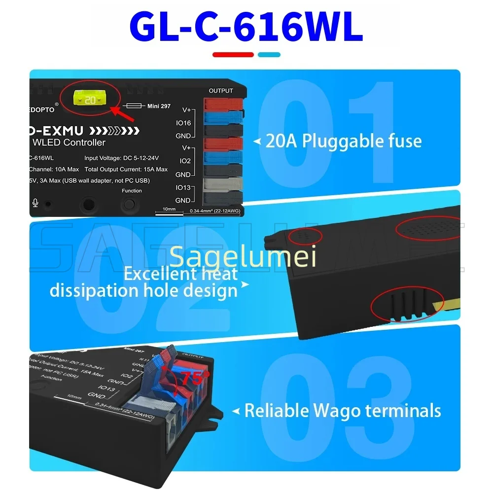 ESP32 Elite WLED Controller Wired Ethernet Sound Reactive Energy Save Relay 20A Fuse Dynamic WS2811 WS2812 SK6812 RGBIC Strip
ESP32 Elite WLED Controller Wired Ethernet Sound Reactive Energy Save Relay 20A Fuse Dynamic WS2811 WS2812 SK6812 RGBIC Strip
