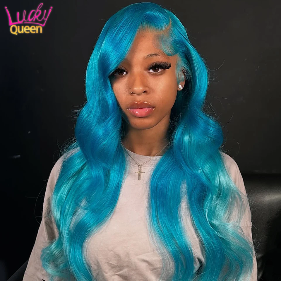 Ocean Blue Pre Plucked 613 Colorful Wigs 180Density Body Wave Light Blue Human Hair Transparent 13X4 13X6 Lace Frontal For Women
Ocean Blue Pre Plucked 613 Colorful Wigs 180Density Body Wave Light Blue Human Hair Transparent 13X4 13X6 Lace Frontal For Women