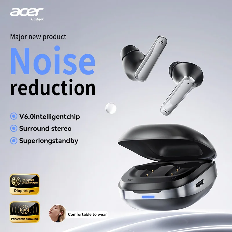 Acer OHR646 Hybrid ANC Wireless Earphones, V6.0 Low Latency TWS, 24H Playtime, Hi-Fi Stereo, Comfort Fit, iOS & Android
Acer OHR646 Hybrid ANC Wireless Earphones, V6.0 Low Latency TWS, 24H Playtime, Hi-Fi Stereo, Comfort Fit, iOS & Android