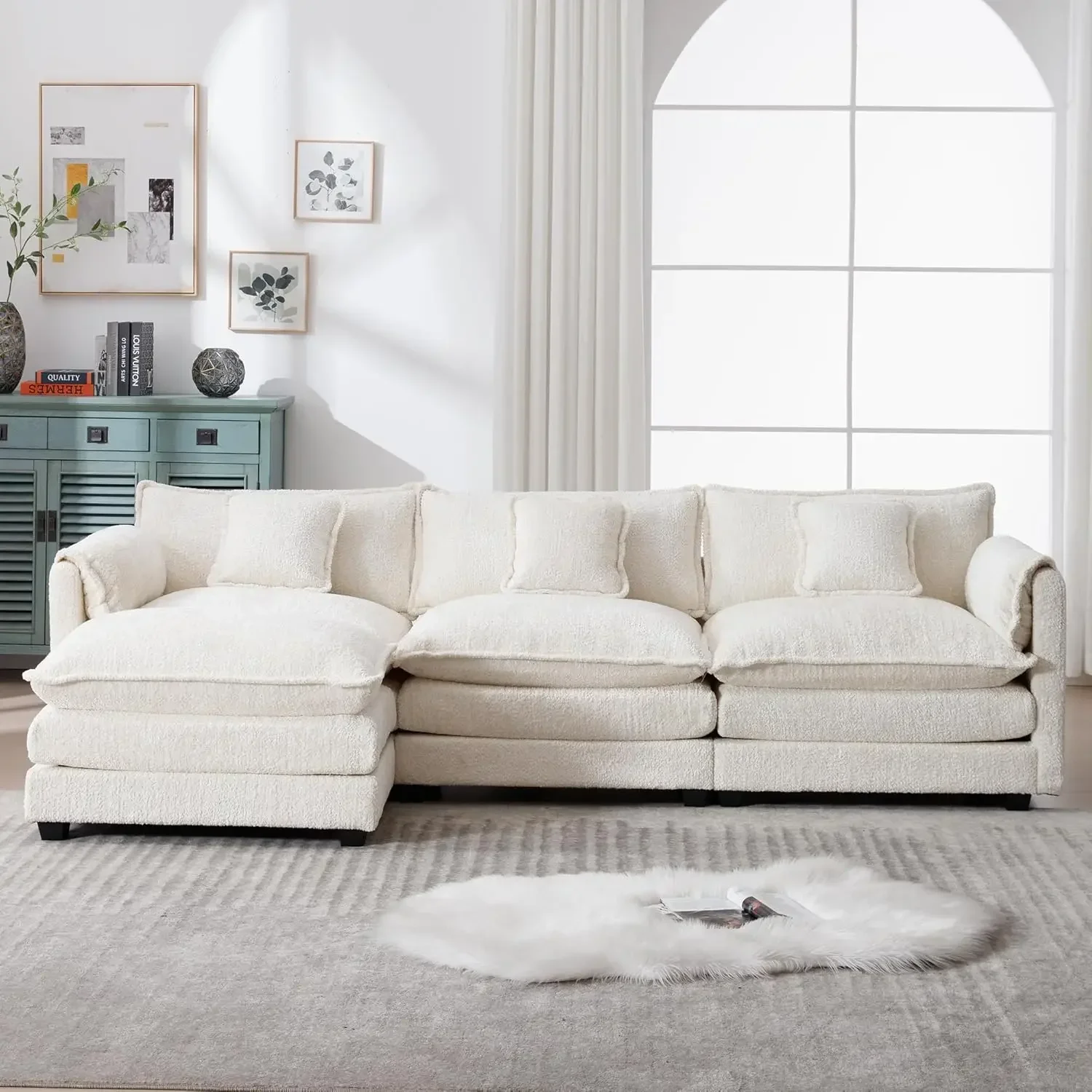 112" Oversized Sectional Sofa Cloud Couch for Living Room, Modern Chenille L Shaped Couch
112" Oversized Sectional Sofa Cloud Couch for Living Room, Modern Chenille L Shaped Couch