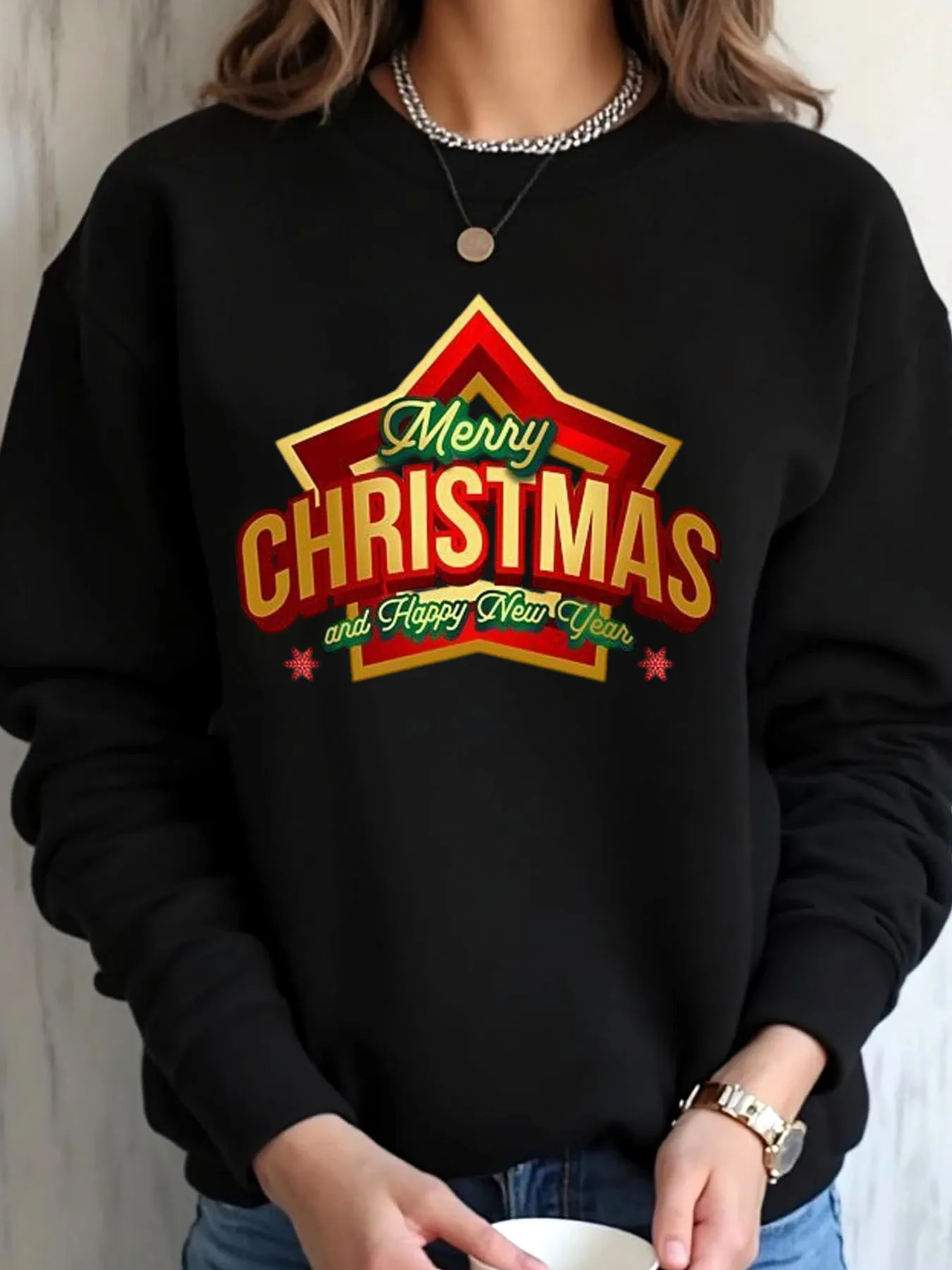 Женская толстовка большого размера с рождественским праздником и звездным принтом, верхняя одежда с Рождеством и Новым годом
Женская толстовка большого размера с рождественским праздником и звездным принтом, верхняя одежда с Рождеством и Новым годом