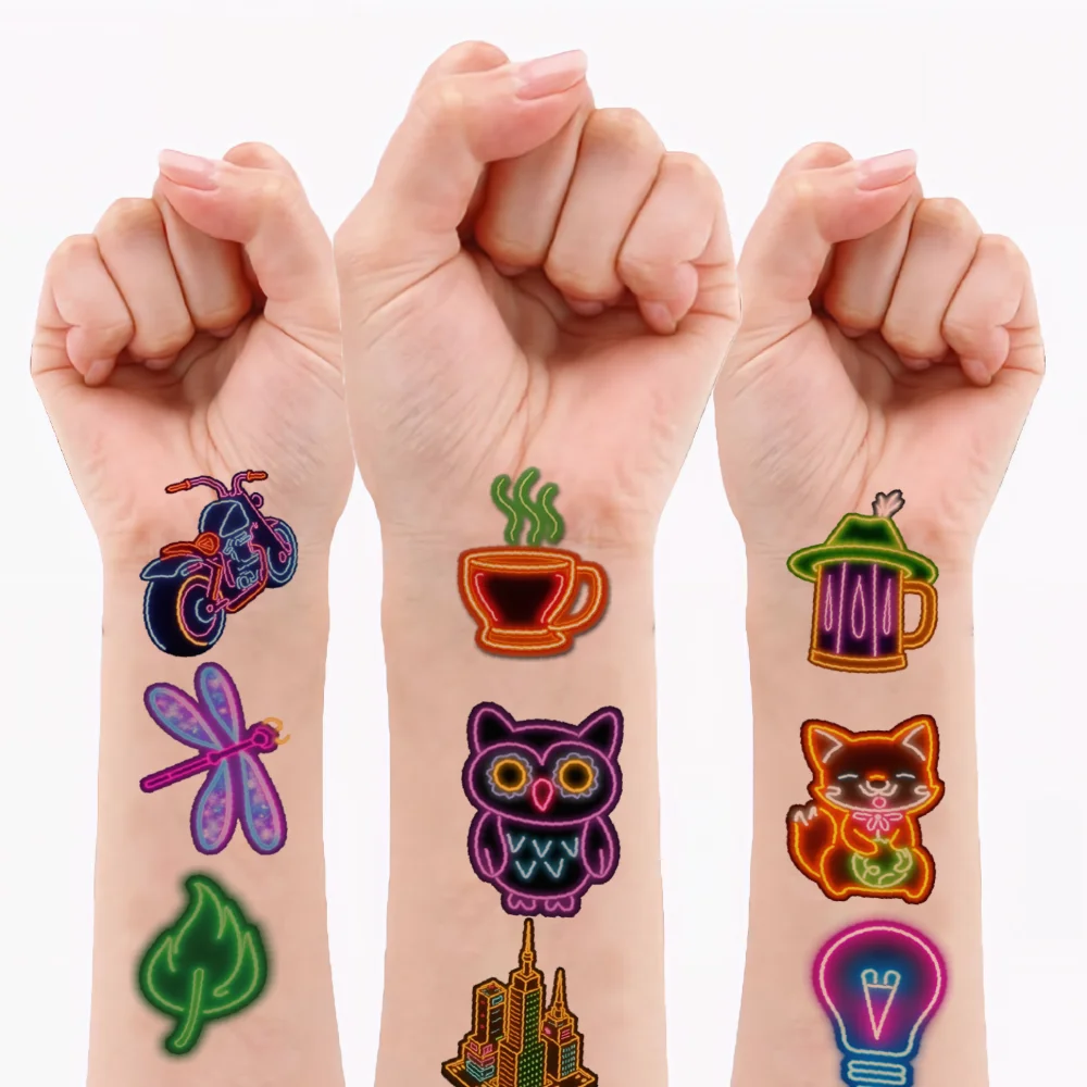54pcs Temporary Tattoo Cute Animals Temporary Tattoo Stickers Fun Icons Neon Illustrations For Arms Cheeks Shoulders
54pcs Temporary Tattoo Cute Animals Temporary Tattoo Stickers Fun Icons Neon Illustrations For Arms Cheeks Shoulders