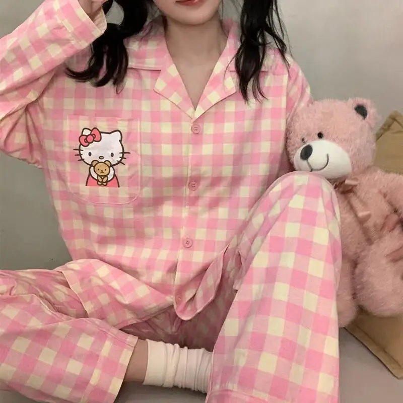 Sanrio Hello Kitty Women's Sleeping Clothes Kawaii Cartoon School Pajamas Long Sleeve Pant Spring Nightgown Home Clothes Set New
Sanrio Hello Kitty Women's Sleeping Clothes Kawaii Cartoon School Pajamas Long Sleeve Pant Spring Nightgown Home Clothes Set New