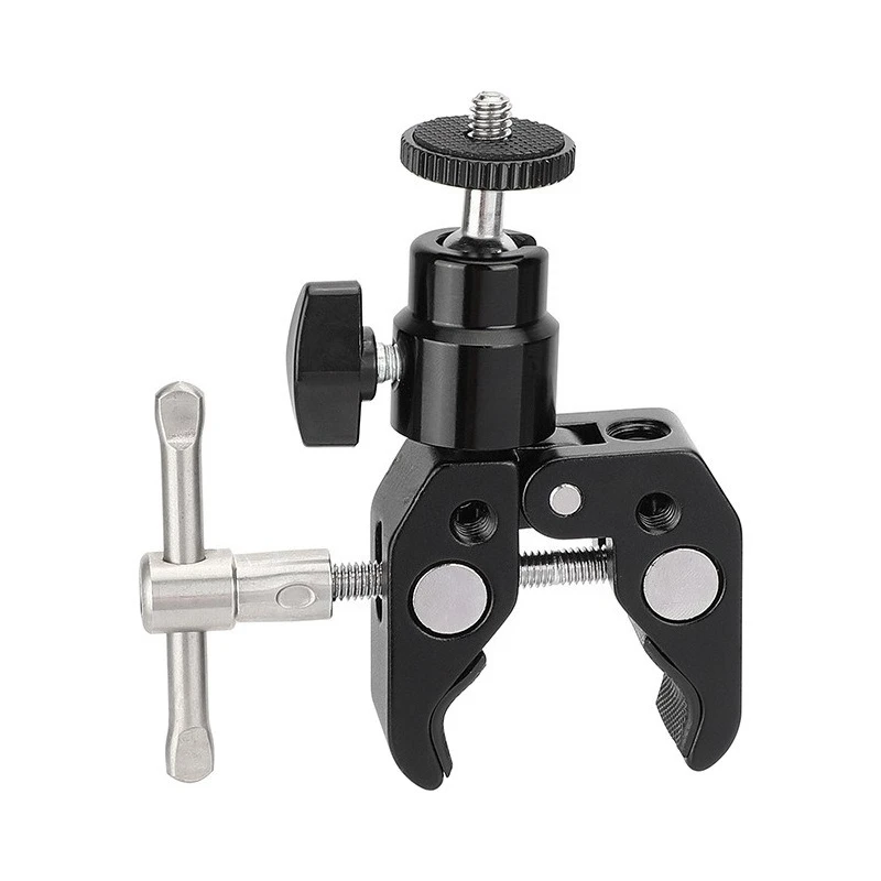 Metal Super Clamp with 360° Mini Ball Head Quick Release Clamp Bracket Tripod Mount 1/4 Screw Clip for DSLR Action Camera
Metal Super Clamp with 360° Mini Ball Head Quick Release Clamp Bracket Tripod Mount 1/4 Screw Clip for DSLR Action Camera