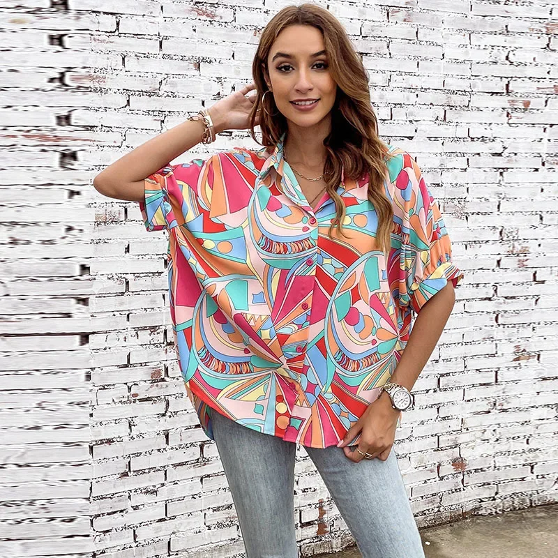Women Printed 3/4 Sleeves Shirt Summer New Loose Casual Blouse Top Fashion V Neck
Women Printed 3/4 Sleeves Shirt Summer New Loose Casual Blouse Top Fashion V Neck