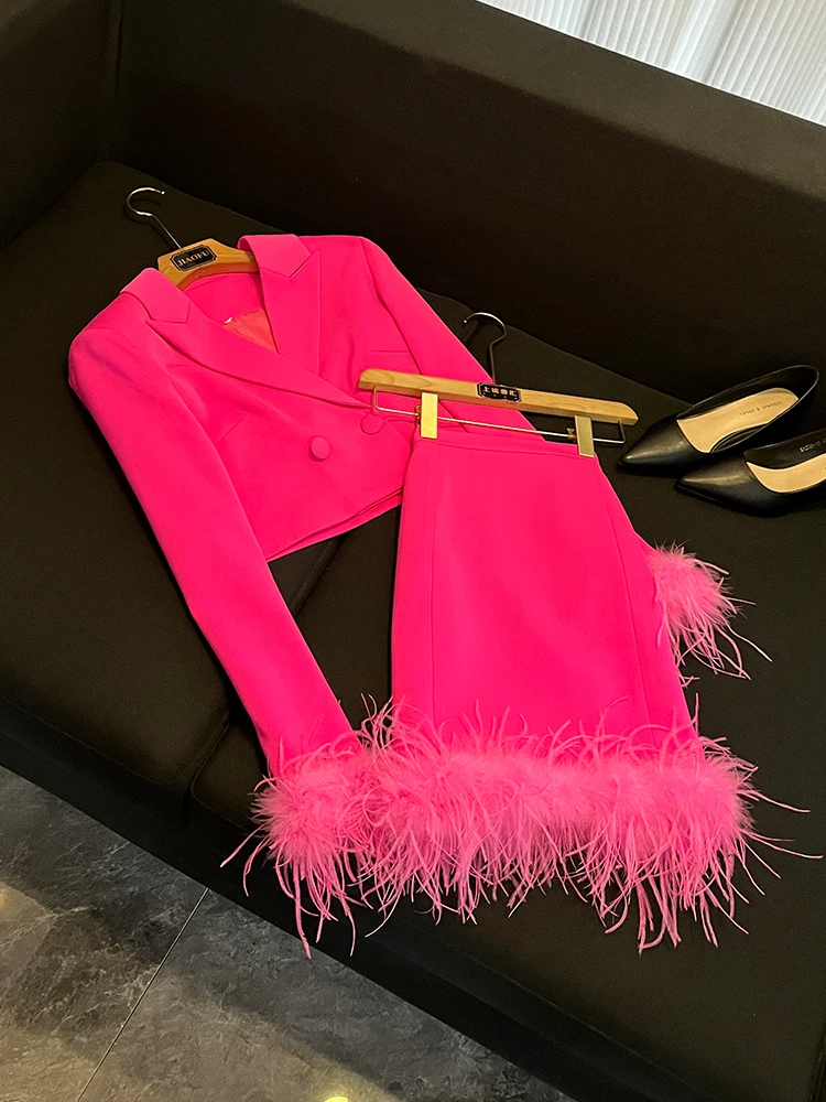 2026 Summer Women's Fashionable Detachable Ostrich Feather Suit Short Pants Set Star Style Elastic Waistband Professional Uni...
2026 Summer Women's Fashionable Detachable Ostrich Feather Suit Short Pants Set Star Style Elastic Waistband Professional Uni...