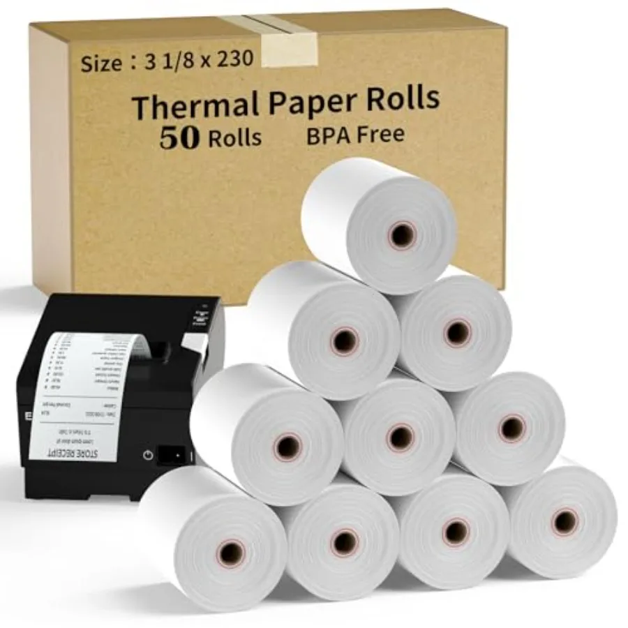 Thermal Paper 3 1/8 x 230Feet 0 Receipt Paper for Cash Registers Printer ATM Machine Compatible with Wide Range of POS Systems
Thermal Paper 3 1/8 x 230Feet 0 Receipt Paper for Cash Registers Printer ATM Machine Compatible with Wide Range of POS Systems