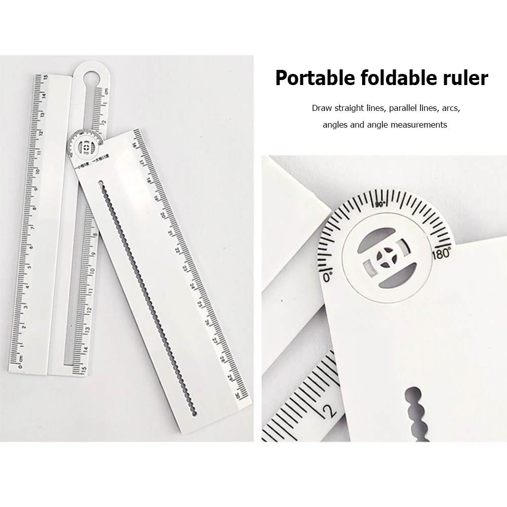 Folding Geometric Drawing Ruler Portable Mathematical Measuring Drafting Tools for Straight/Parallel Line Drawing
Folding Geometric Drawing Ruler Portable Mathematical Measuring Drafting Tools for Straight/Parallel Line Drawing