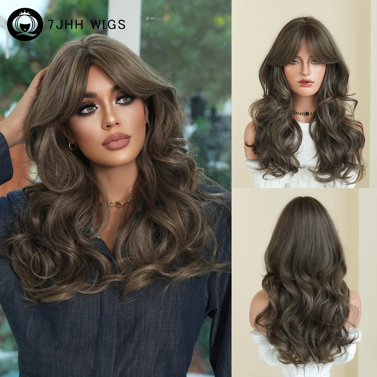 7JHH WIGS Long Body Wave Dark Brown Wig for Women Modest Fashion Synthetic Middle Part Wear and Go Wigs with Curtain Bangs
7JHH WIGS Long Body Wave Dark Brown Wig for Women Modest Fashion Synthetic Middle Part Wear and Go Wigs with Curtain Bangs
