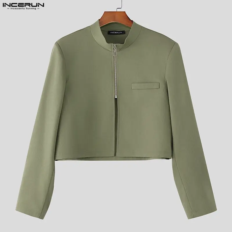Мужской блейзер INCERUN с воротником-стойкой, длинными рукавами и молнией, повседневный укороченный пиджак, мужская уличная одежда, модный тонкий блейзер весна 2026, мужской костюм
Мужской блейзер INCERUN с воротником-стойкой, длинными рукавами и молнией, повседневный укороченный пиджак, мужская уличная одежда, модный тонкий блейзер весна 2026, мужской костюм