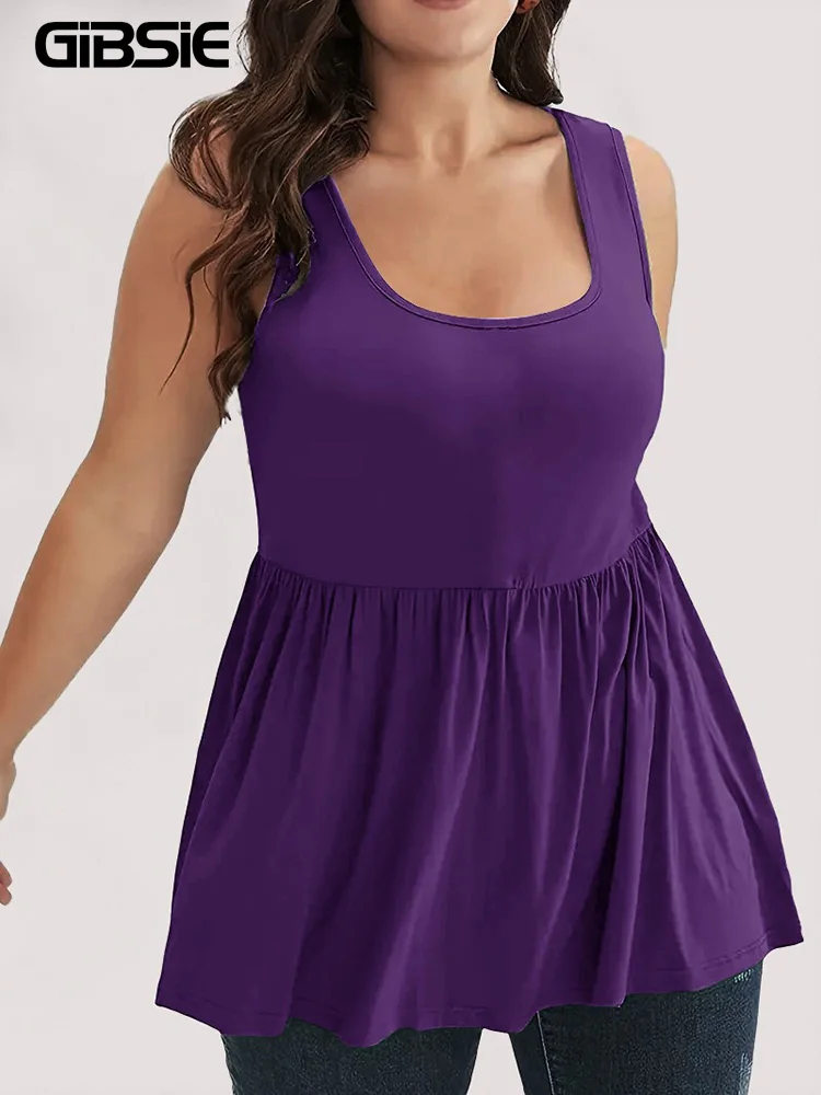 GIBSIE Plus Size Scoop Neck Solid Color Tank Top Women Summer 2026 New Casual Loose Sleeveless Top Clothing Female Vest Top
GIBSIE Plus Size Scoop Neck Solid Color Tank Top Women Summer 2026 New Casual Loose Sleeveless Top Clothing Female Vest Top