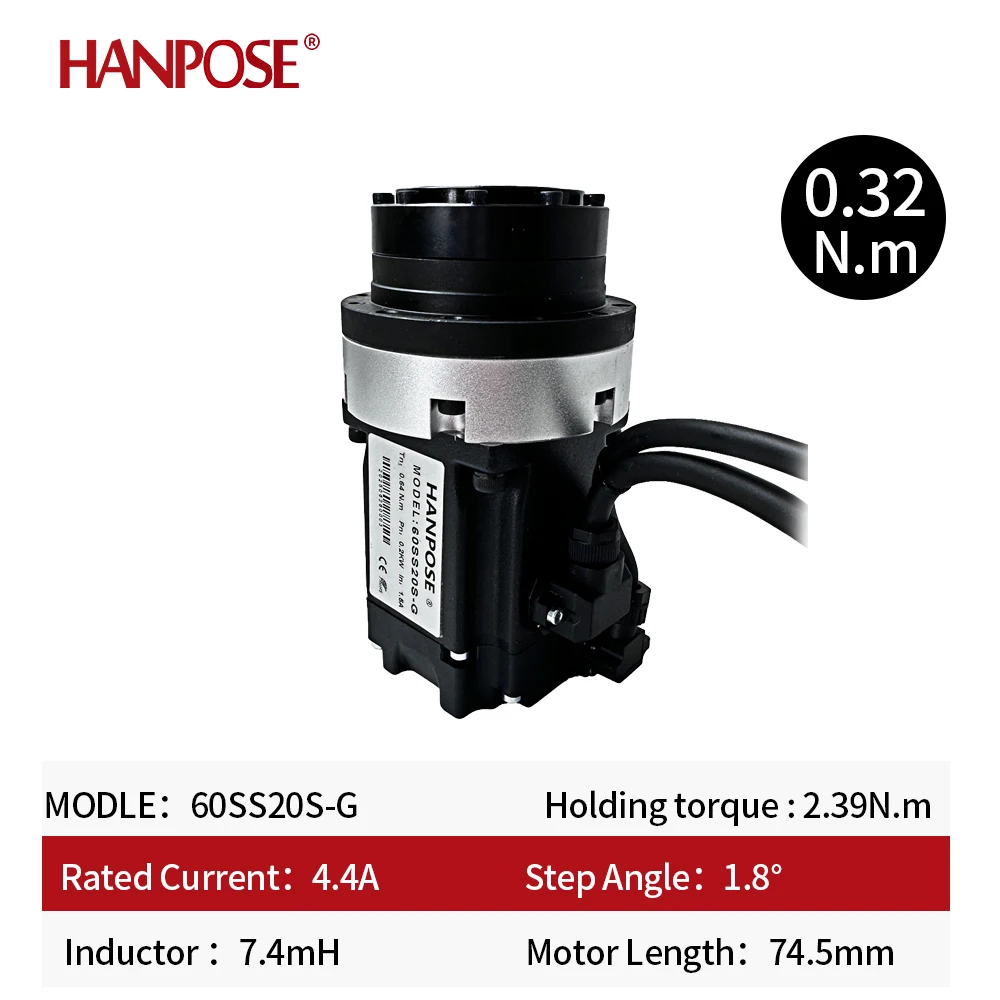 Сервопривод X HANPOSE 60SS20/40/75/100S-G 74.5MM с гармоническим редуктором, 750 Вт, 2.39 Н·м. M 4.4A 1.8 ° Интегрированный редукторный двигатель
Сервопривод X HANPOSE 60SS20/40/75/100S-G 74.5MM с гармоническим редуктором, 750 Вт, 2.39 Н·м. M 4.4A 1.8 ° Интегрированный редукторный двигатель