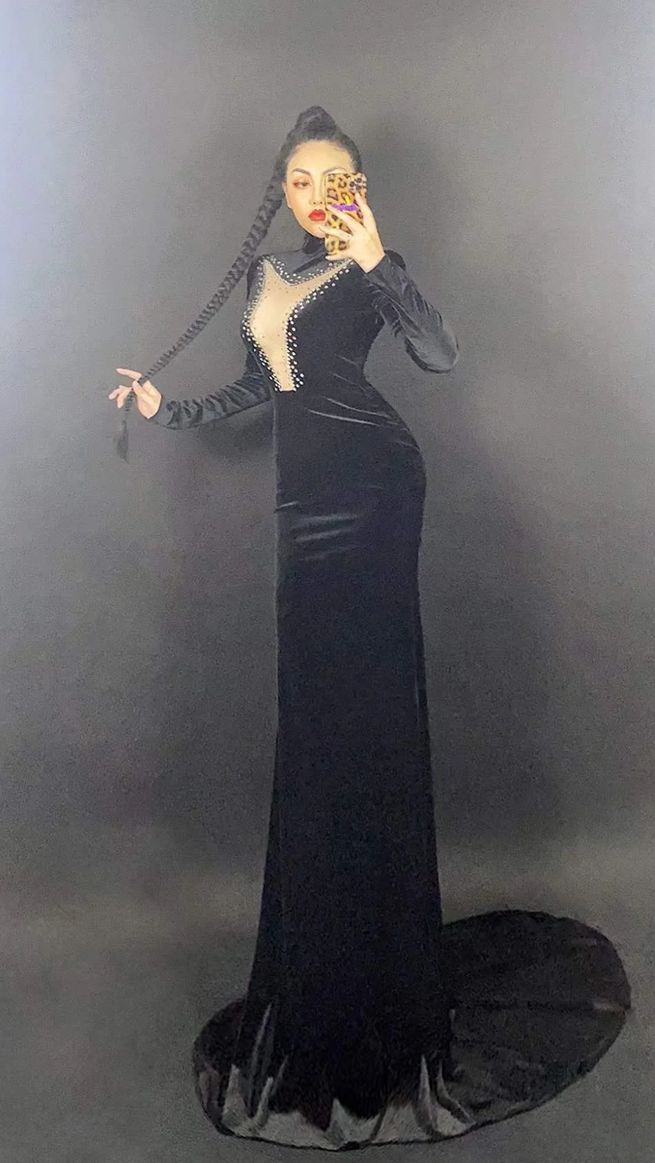 Women Black Swan Velvet Rhinestones Wedding Evening Banquet Long Dress Stage Singer Costume Prom Dance Wears
Women Black Swan Velvet Rhinestones Wedding Evening Banquet Long Dress Stage Singer Costume Prom Dance Wears