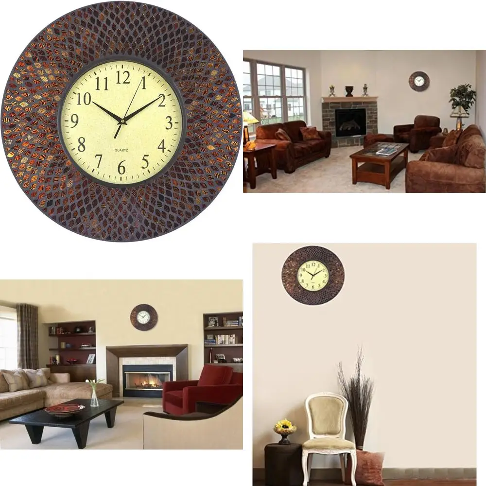 Amber Mosaic Wall Clock with Black Cement and Arabic Glass Dial, 9.5 for Living Room and Office Spaces
Amber Mosaic Wall Clock with Black Cement and Arabic Glass Dial, 9.5 for Living Room and Office Spaces