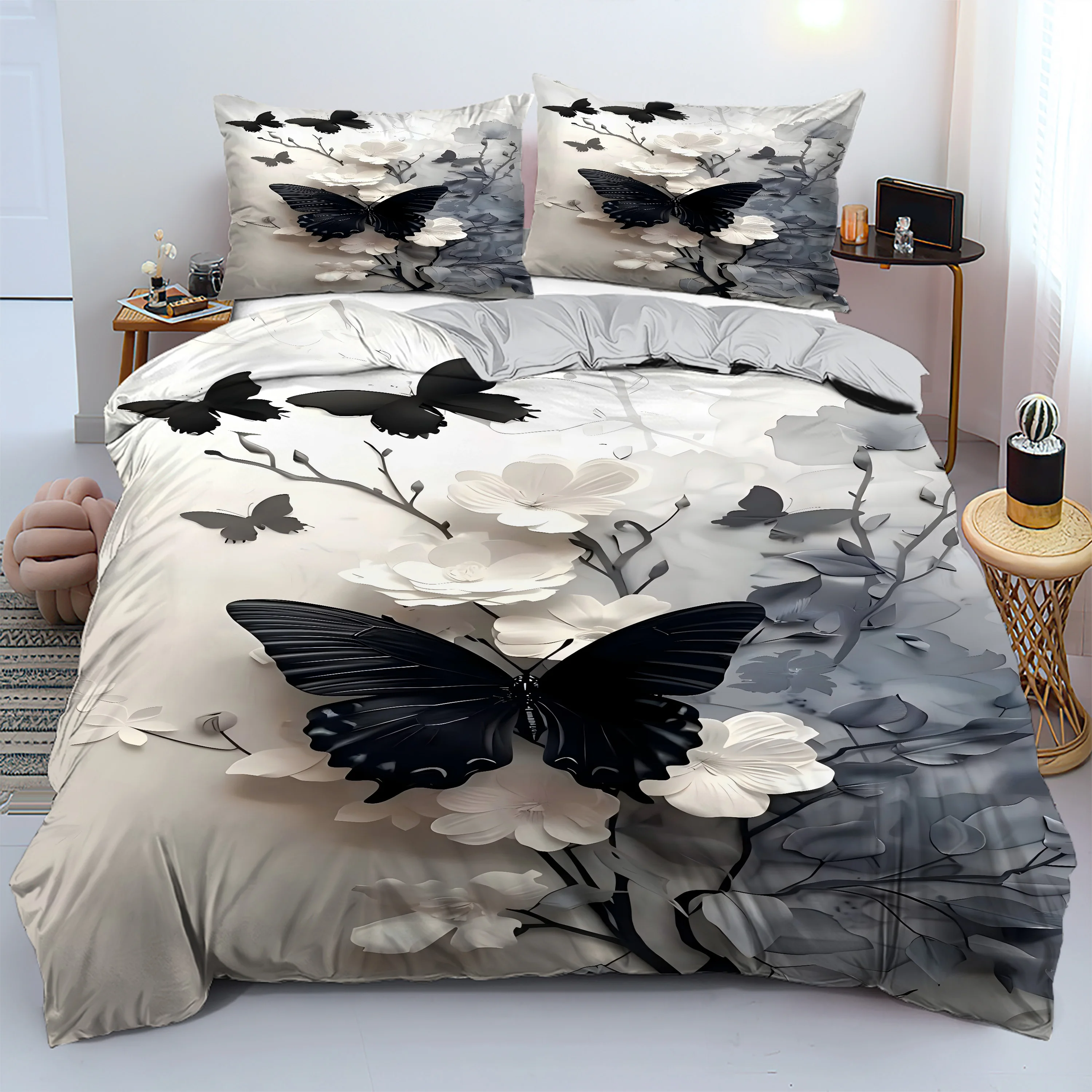 Elegant butterfly flower pattern 3D Printed Duvet Cover Abstract Art Style Bedding Set Soft Comfortable Luxury Quilt Cover Set
Elegant butterfly flower pattern 3D Printed Duvet Cover Abstract Art Style Bedding Set Soft Comfortable Luxury Quilt Cover Set