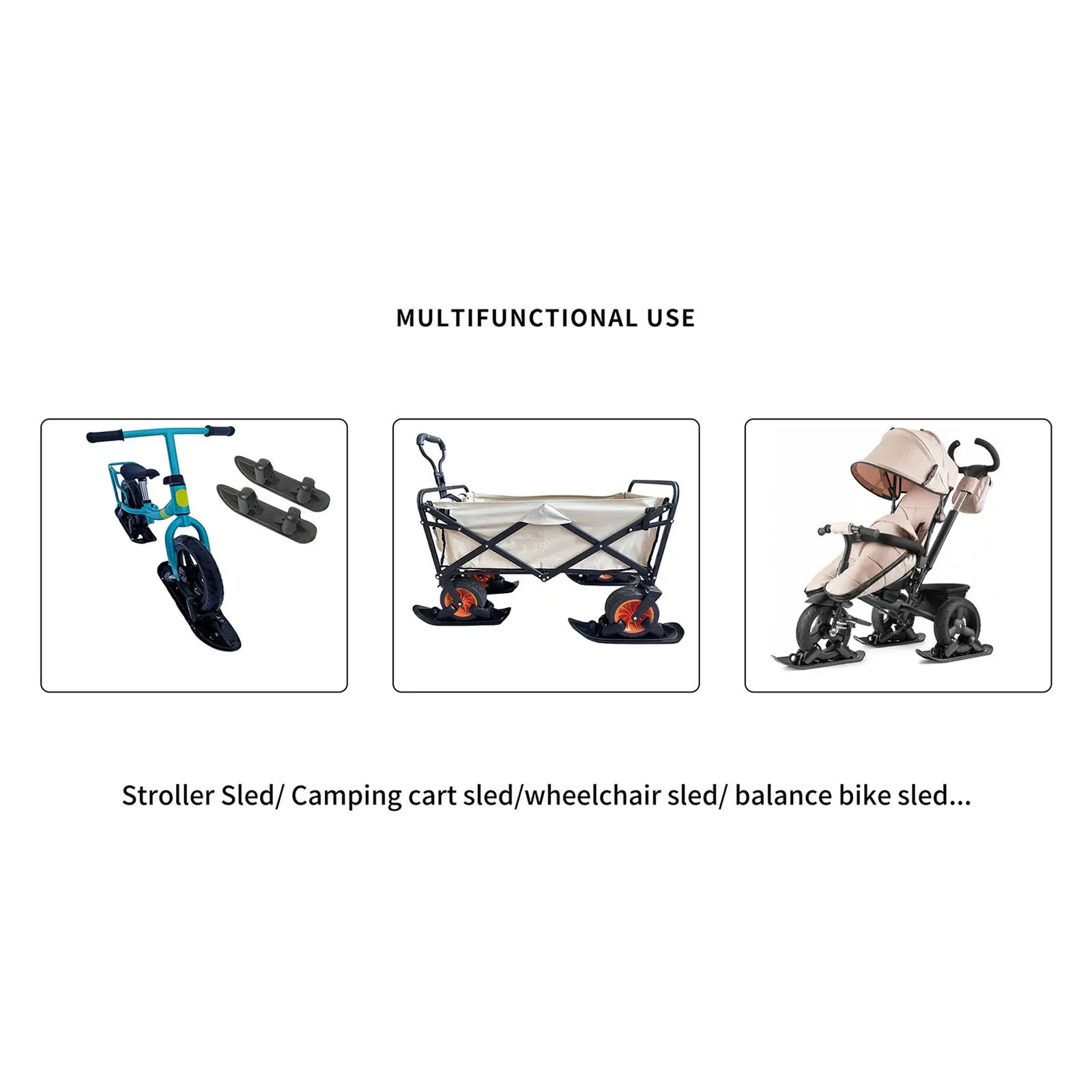 Snow Scooter Sled Wheel Attachment for Winter Stroller Conversion Outdoor Skiing Riding with Reinforced Skis
Snow Scooter Sled Wheel Attachment for Winter Stroller Conversion Outdoor Skiing Riding with Reinforced Skis